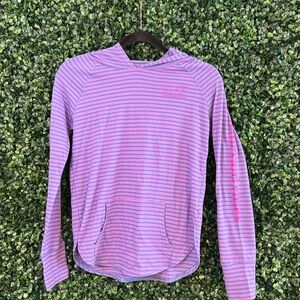VINEYARD VINES GIRLS L 12/14 LIKE NEW LIGHTWEIGHT HOODED PULLOVER STRIPE WHALE